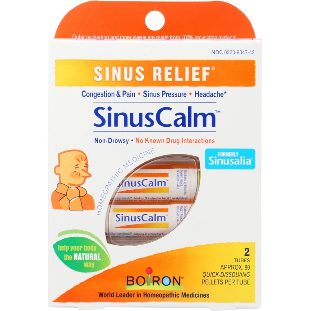 Boiron Sinus Calm Sinuscalm Pellets 2 Tubes