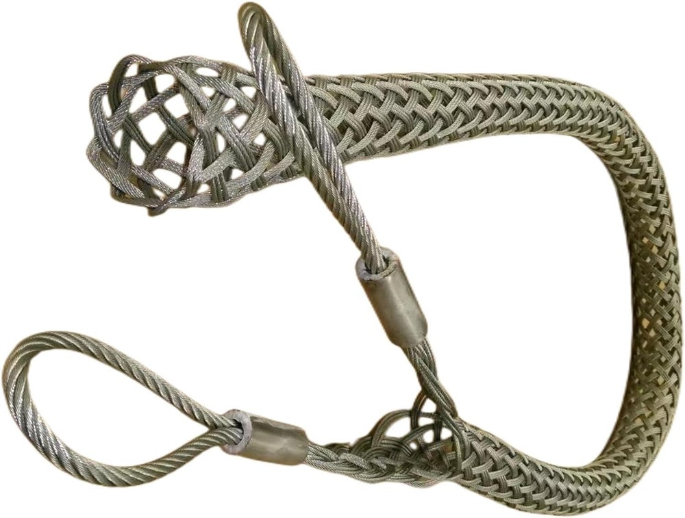 Cable Pulling Grip Mesh, Double Head Wire Puller for Light & Heavy Cables 50-63m