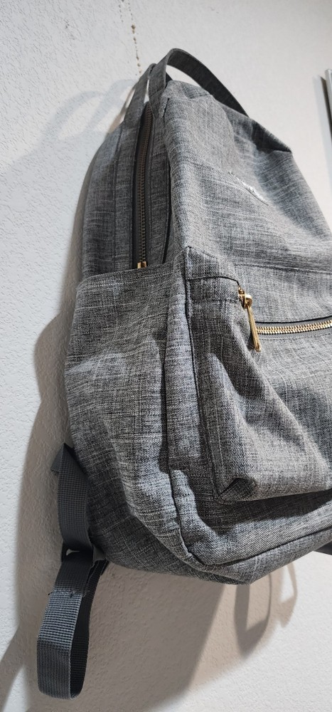 Herschel Nova Mid Volume Light Grey Crosshatch Backpack EUC