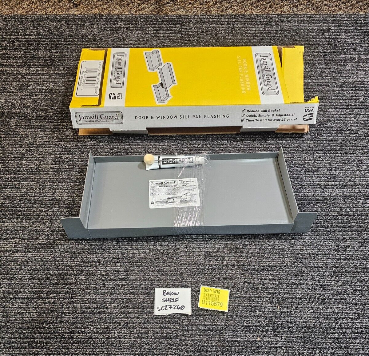 (QTY 2) Jamsill Guard Sill Pan Flashing 6 9/16 Up To 40" Plastic Step Flashing