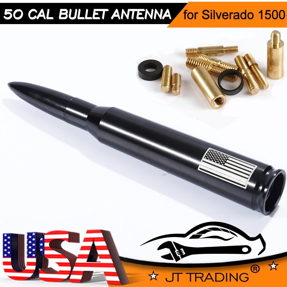 FLAG BULLET ANTENNA 50 CAL for CHEVROLET SILVERADO 1500/2500/3500/GMC SIERRA USA