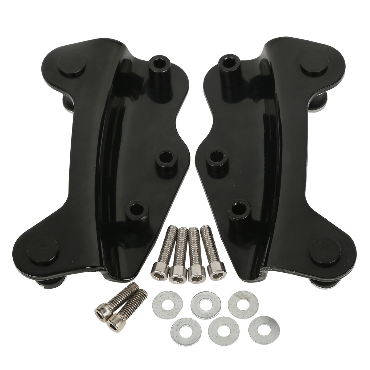 Black 4 Point Docking Hardware Kits For Harley Street Glide Road King 2009-2013