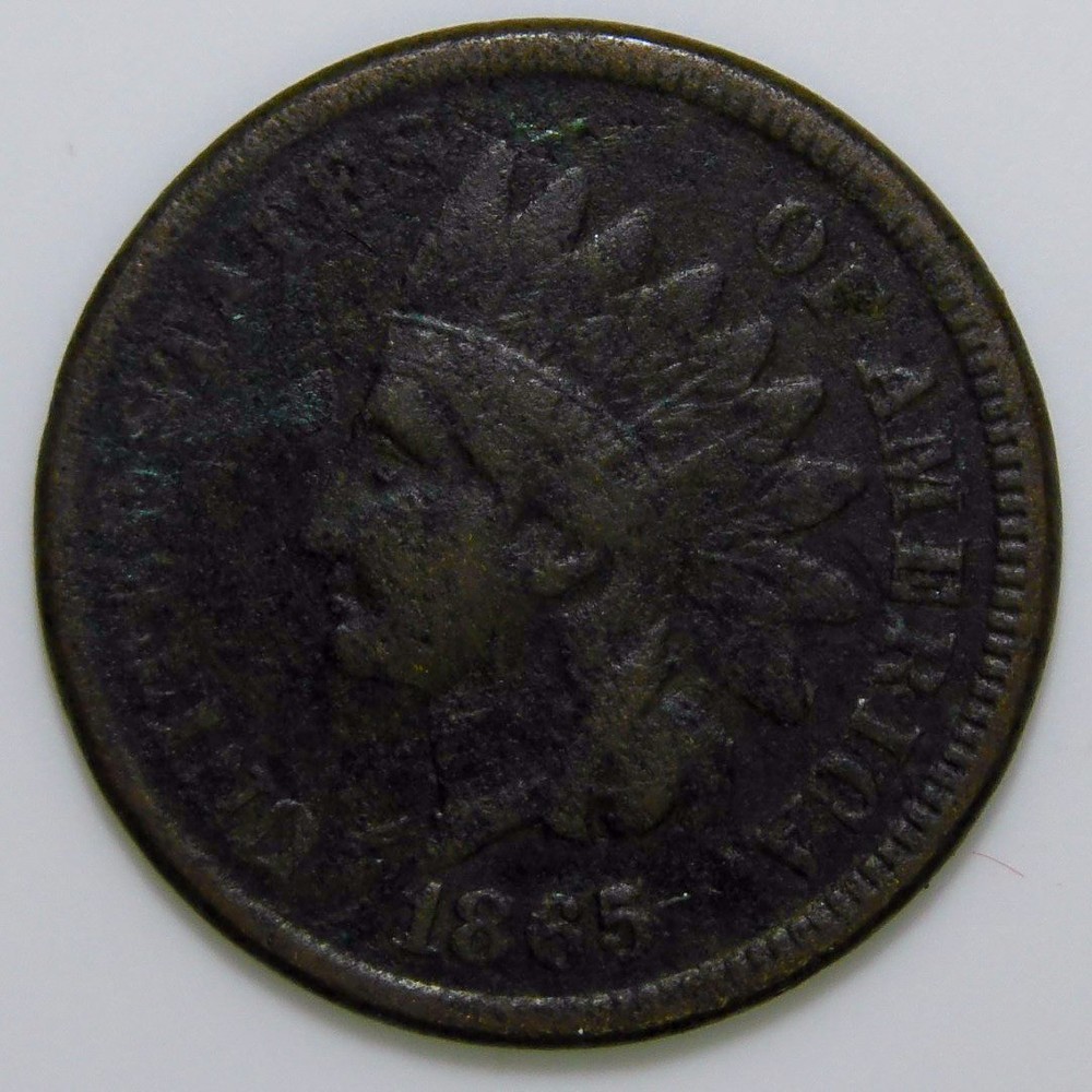 1865 Indian Head Cent VF details k511