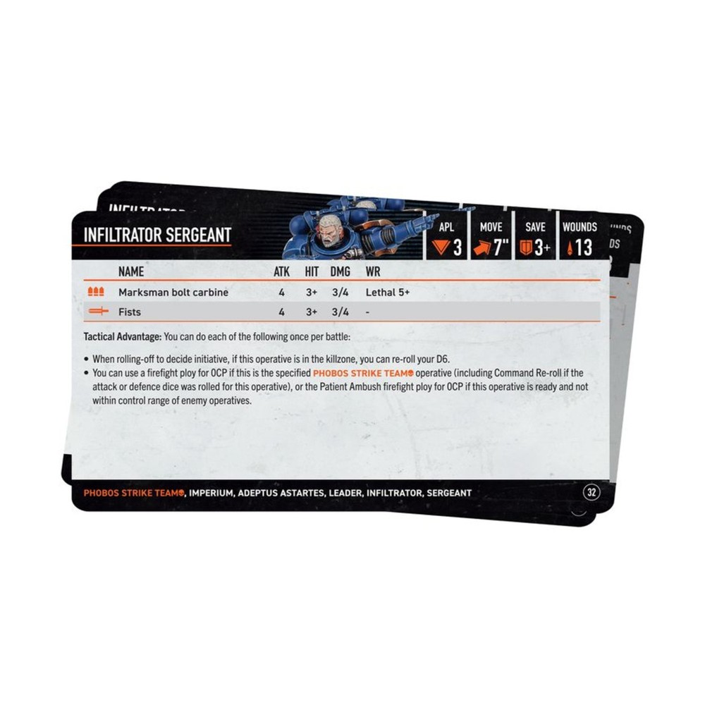 GW Kill Team 2024 Datacards - Phobos Strike Team New