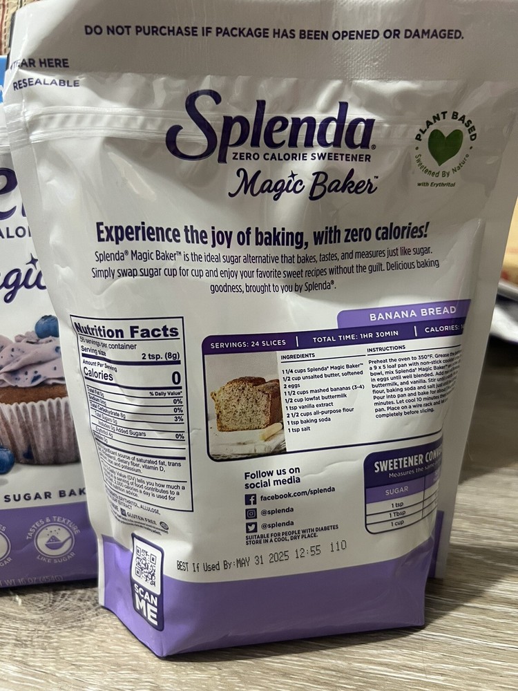 Splenda Magic Baker Zero Calorie Plant Based 16 oz (2pack)