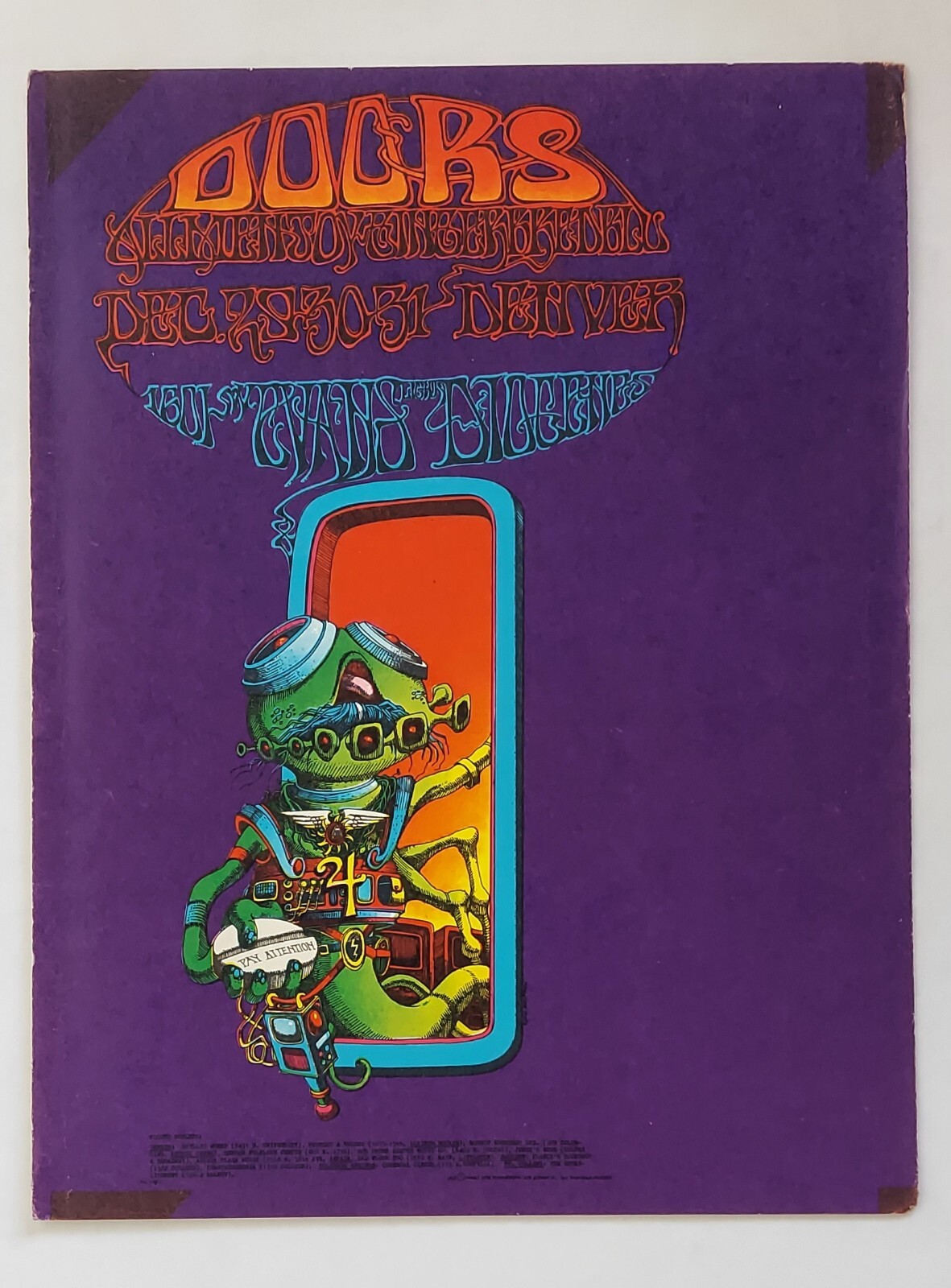 Original Family Dog  Postcard FD 18 12/67 THE DOORS & ALLMAN JOY -  Rare!