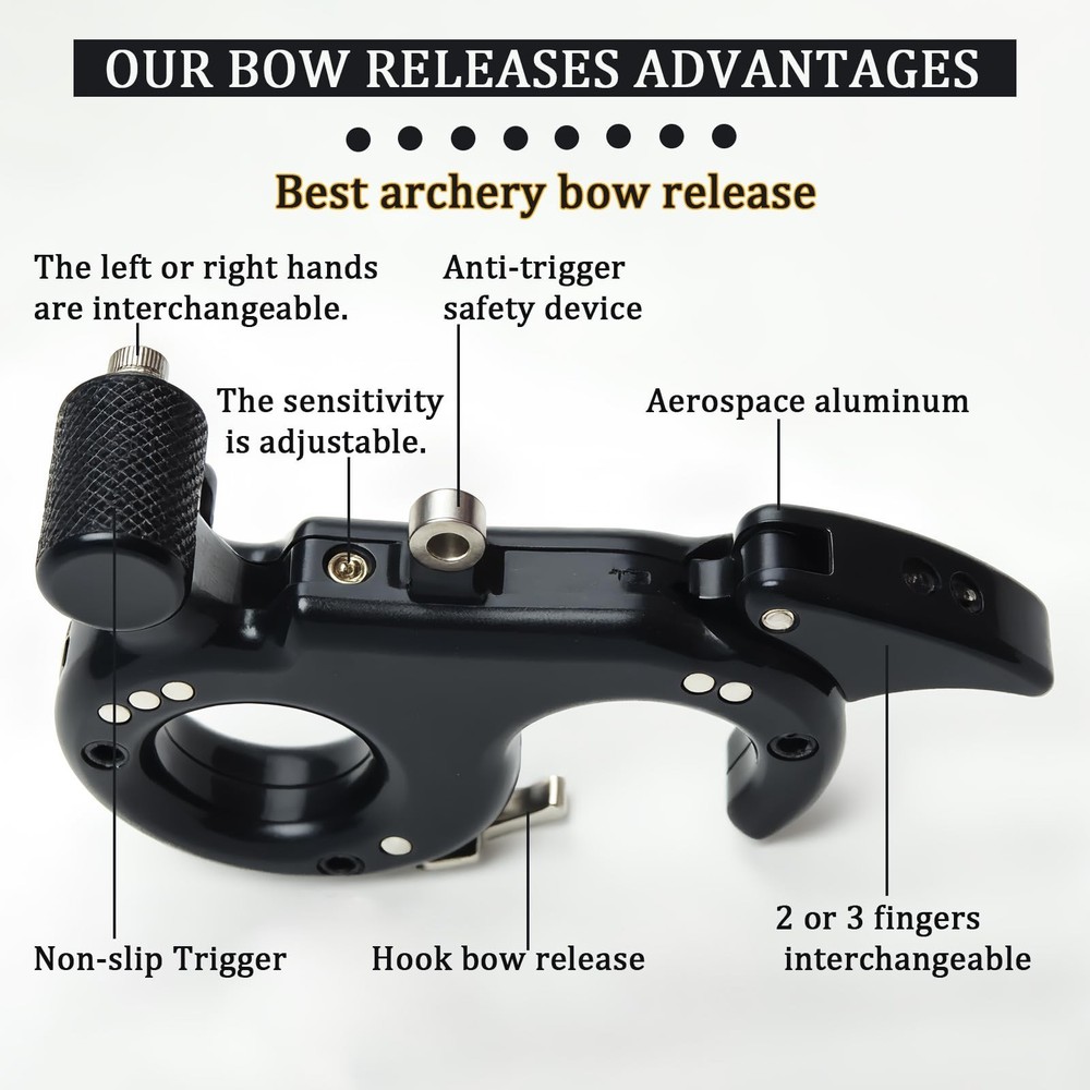 Bow Release for Compound Bow 360° Rotatable Thumb Release for Compound Bow