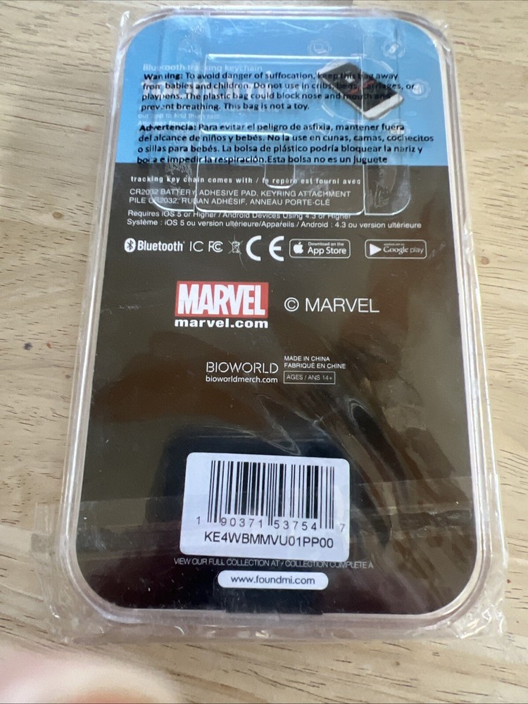 Black Panther Foundmi Bluetooth Tracker Backpack Keys GPS Marvel Keychain