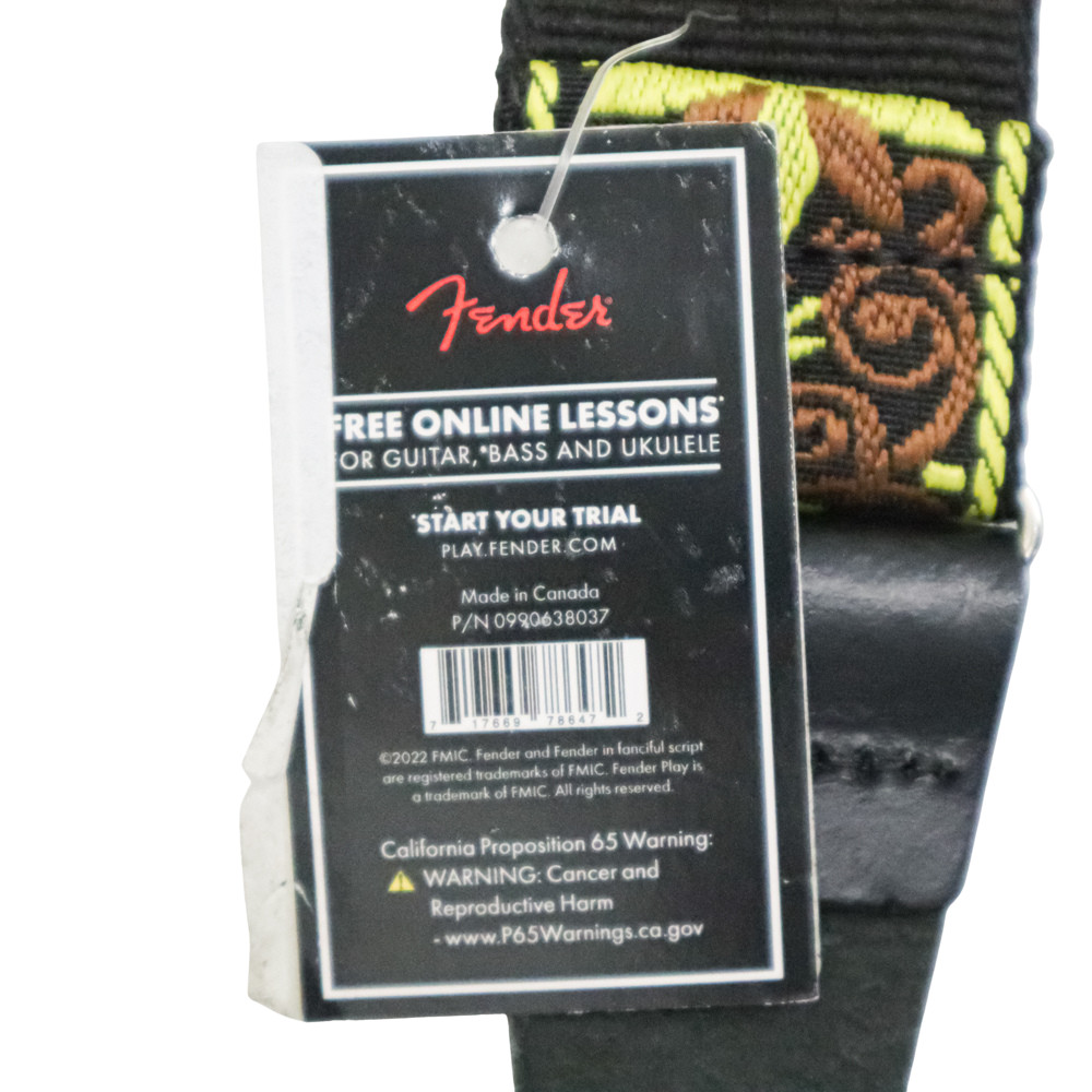Fender Pasadena Woven Strap, Yellow Wallflower, 2"