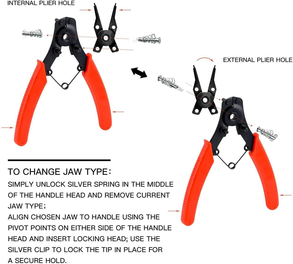 4 in 1 Multifunction Snap Retaining Clip Snap Ring Pliers Plier Tool Set Circlip