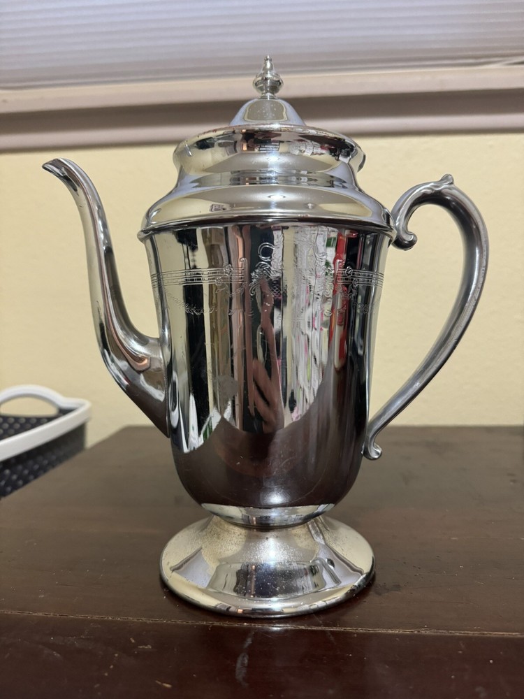 Vintage LB Chrome Plated Coffee Tea Pot Server