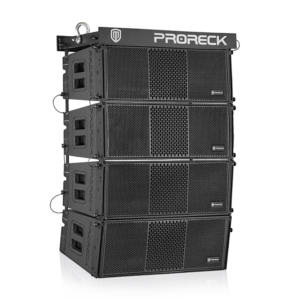PRORECK Dual 10in Full Range 8000W Powered Line Array Speaker*4 With Frame