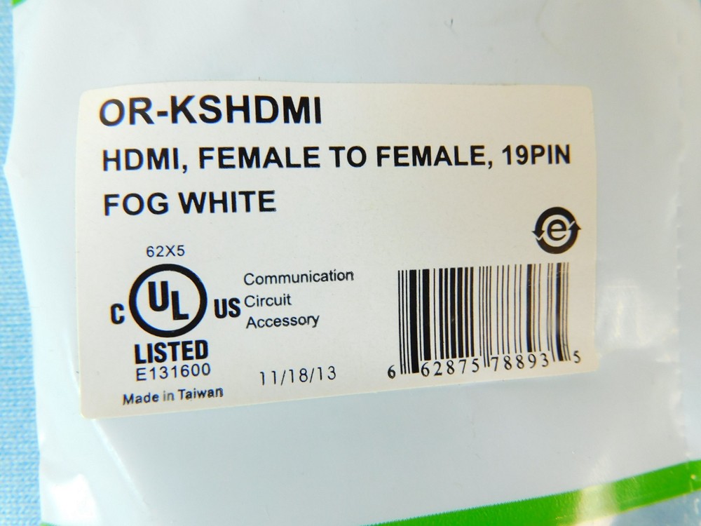OR-KSHDMI Ortronics TechChoice HDMI Keystone, Feed-Thru Module - QUANTITY OF 2