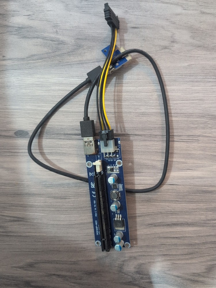 PCI-E 1x to 16x Powered USB 3.0 Crypto Mining GPU Riser Extender Adapter 6 Piece