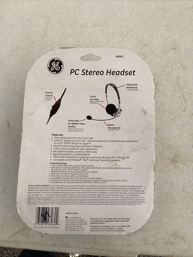 GE. Pc Stereo Headset 98960