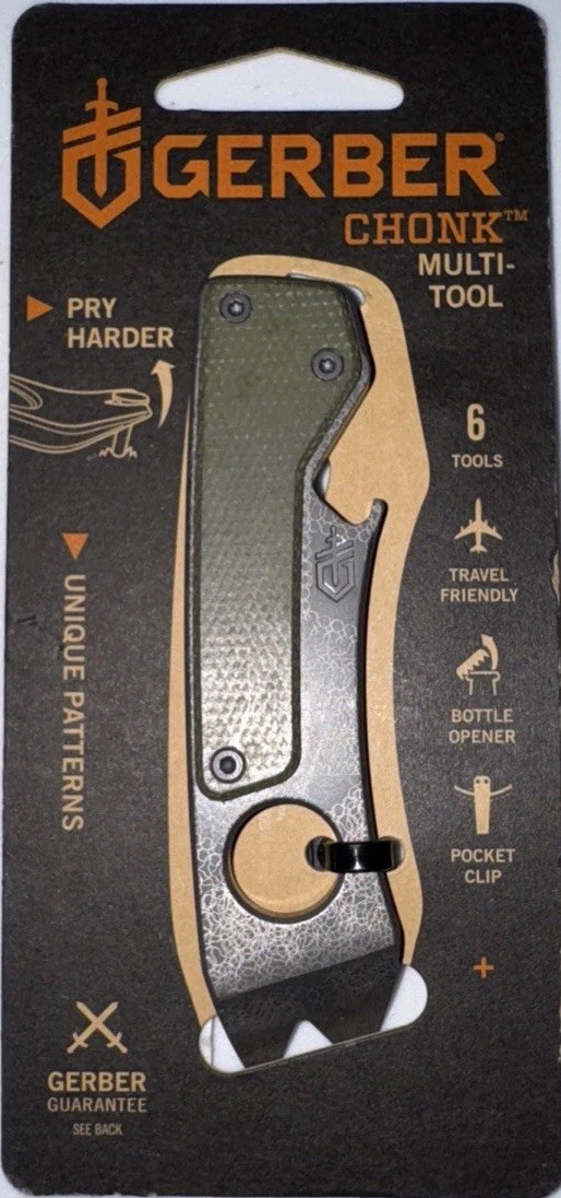 Gerber Chonk Multitool Pry Bar Stainless Steel, Green Micarta