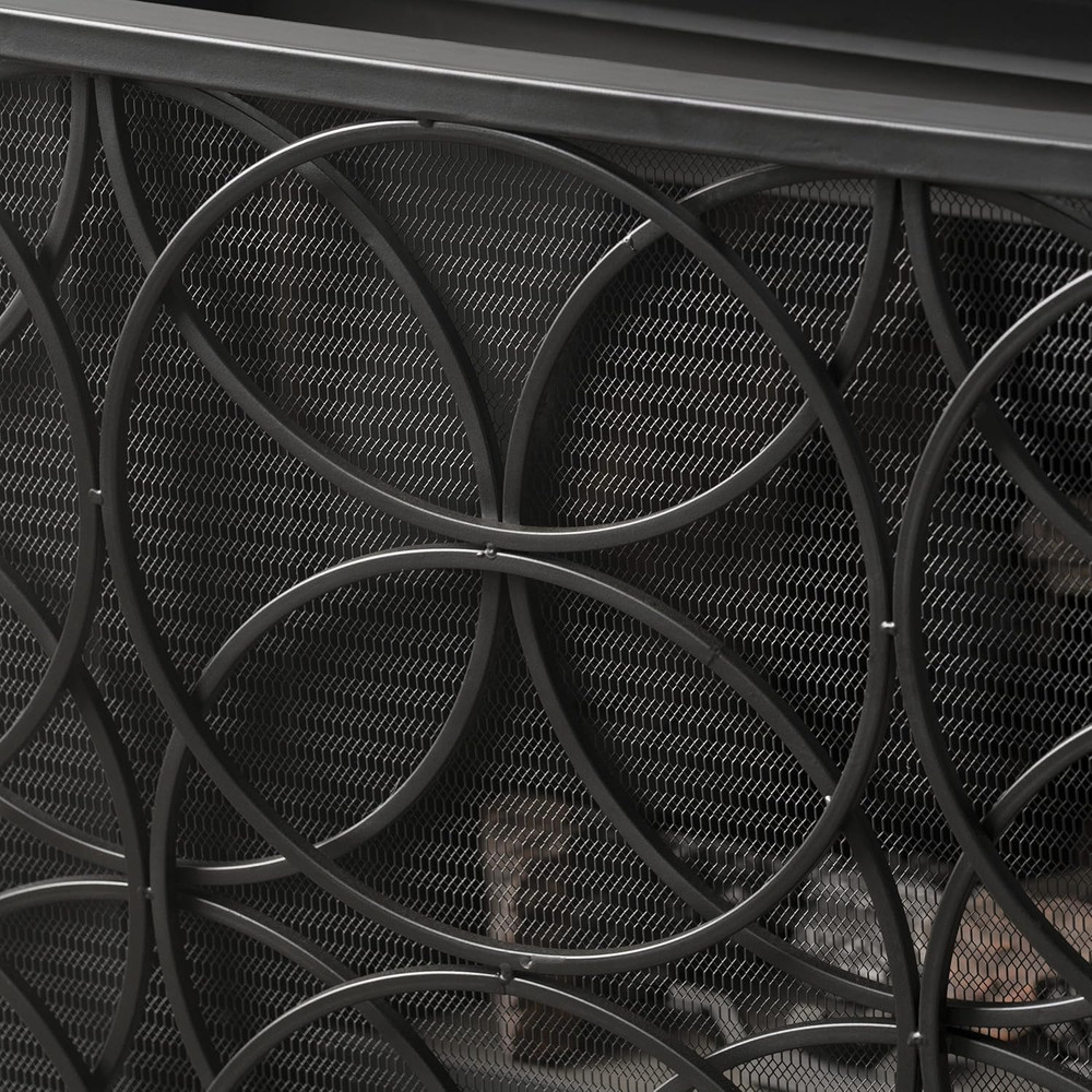 Christopher Knight Home Valeno Single Panel Iron Fireplace Screen, Black