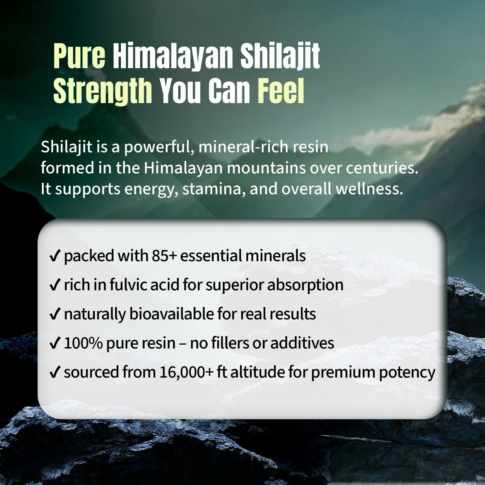 Himalayan Shilajit Caps – 150 Count – Herbal Support – Energy & Wellness