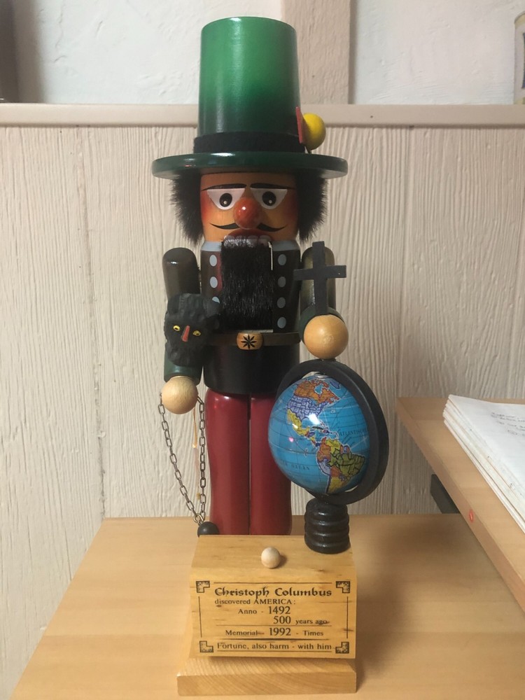 1992 Steinbach Volkskunst Germany Nutcracker 16" Christopher Columbus - Sharp!