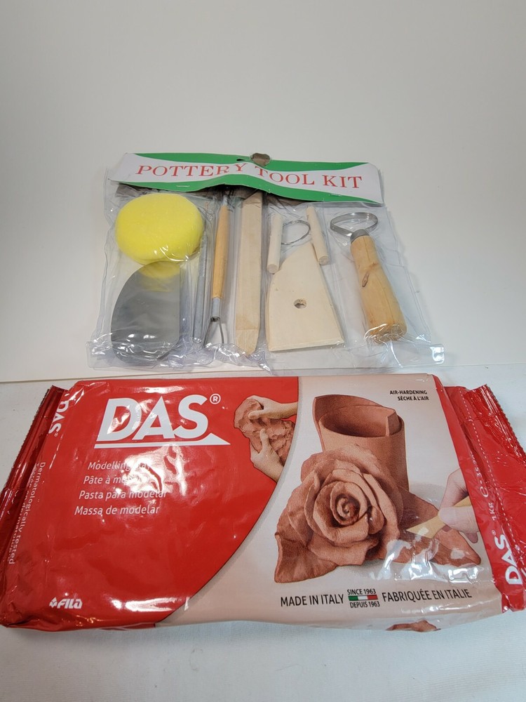 DAS MODELLING CLAY WITH 8pc POTTERY TOOL KIT