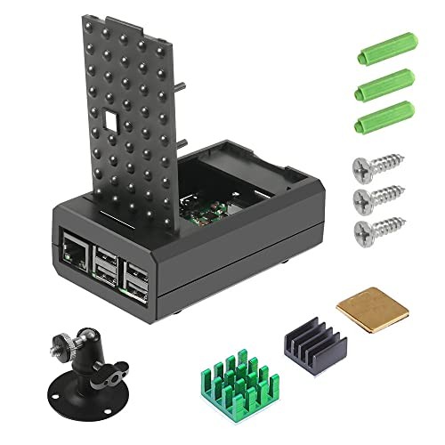 for Raspberry Pi 4B Case Supporting Camera Installation with black-pi 3/4