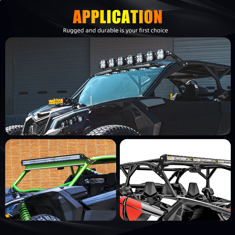 Roof For Can-Am Maverick X3 6D Curved 50" LED Light Bar Mount Kit +Bracket +wire