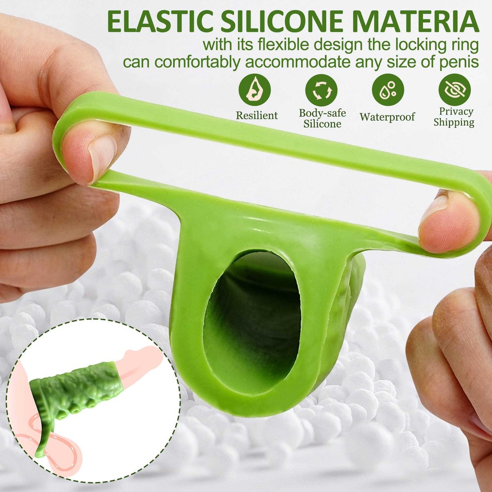 Soft Penis Sleeve Cock Ring Extender Enlargement Locking Delay Ejaculation Time