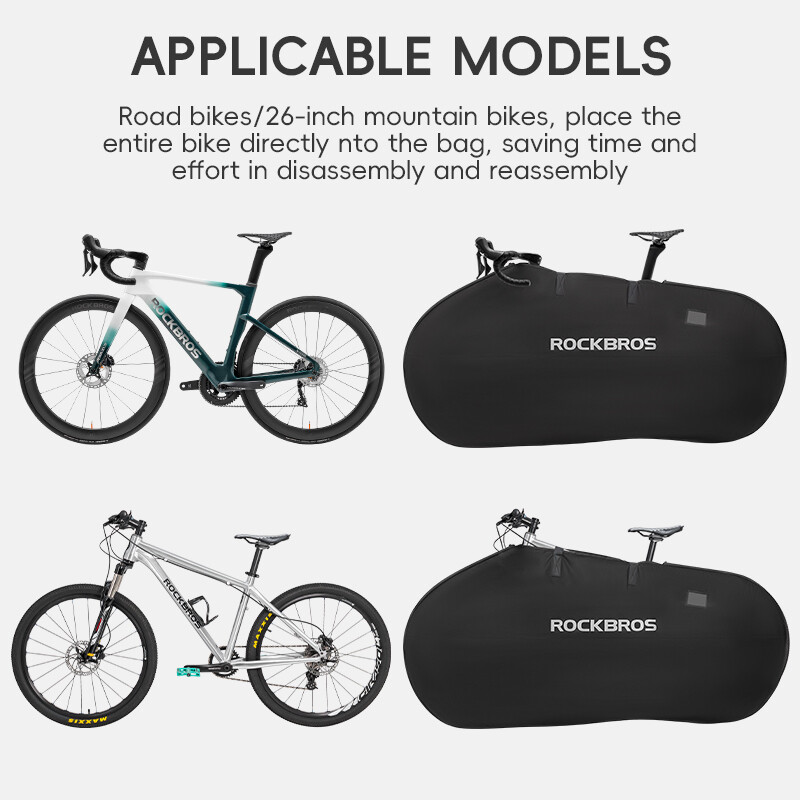 ROCKBROS 26" Folding Bike Transport Bag-Waterproof Bicycle Travel Case Carry Bag