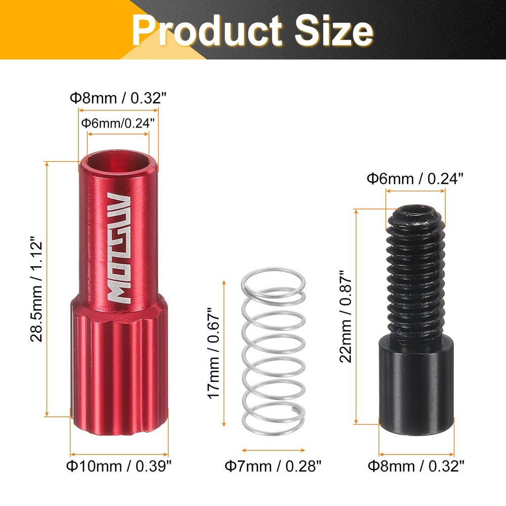 2pcs Bike Inline Cable Adjuster Brake Cable Gear Shift Connector, Red