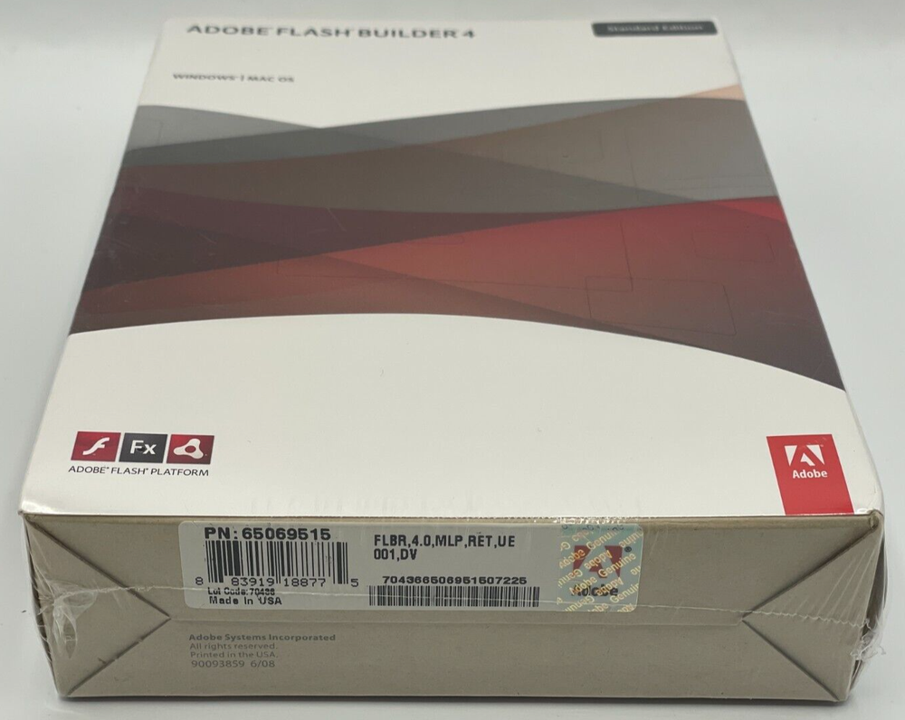 ADOBE FLASH BUILDER 4 Software MAC OS & WINDOWS Full Retail Factory Sealed