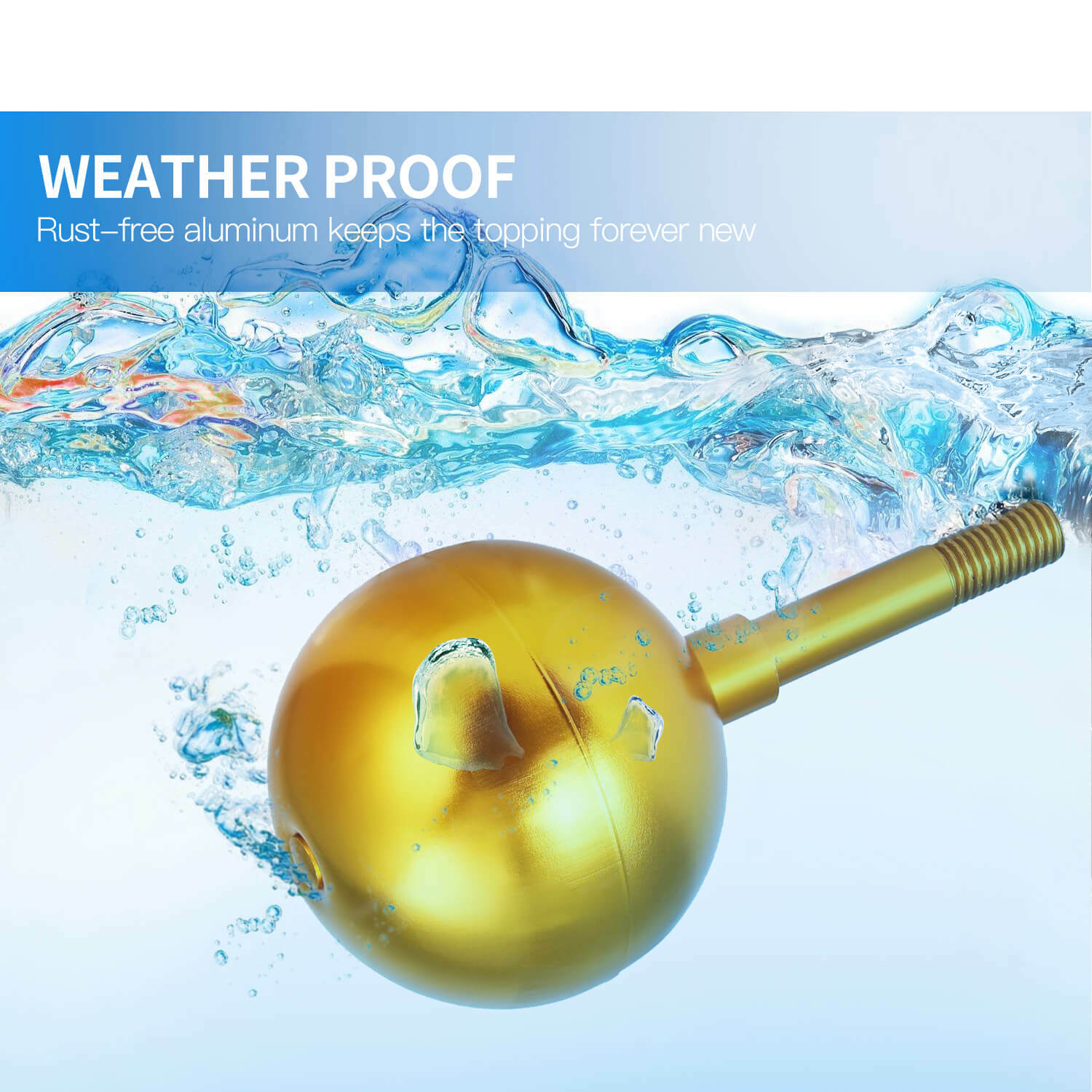 Anley Authentic 3" Flagpole Ball Topper Ornament - Gold Anodized Aluminum Finish