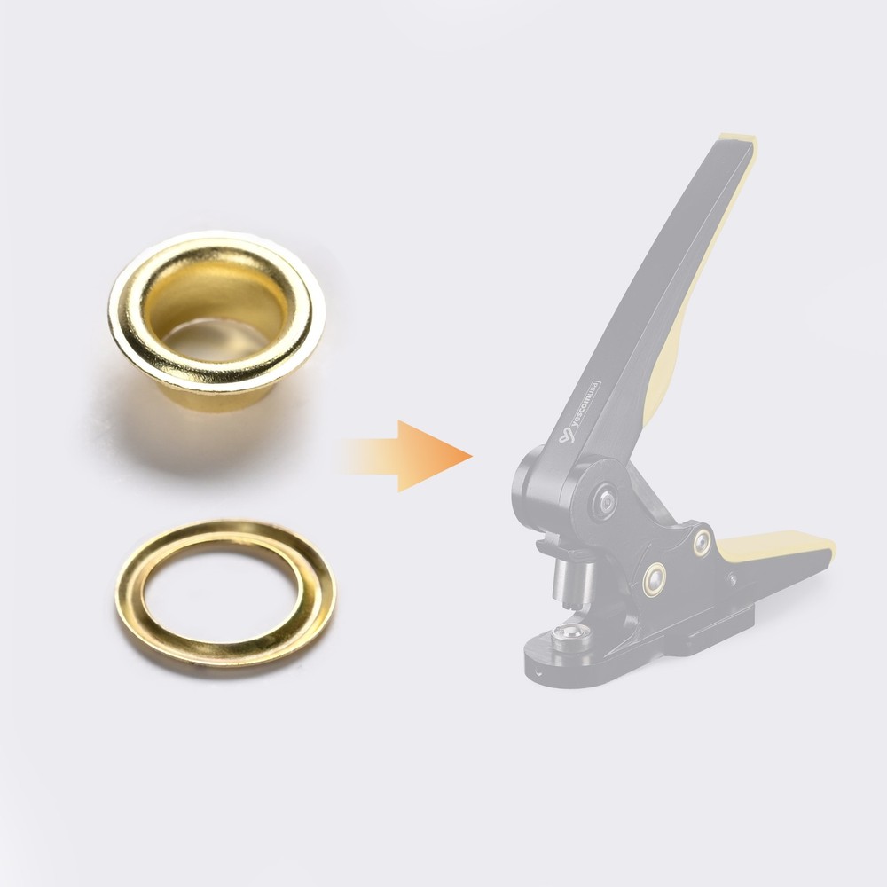 Yescom 500 sets Grommet Kit 7/32 inch Size #0 Solid Brass Eyelets Washers