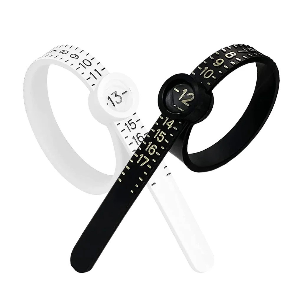 Adjustable Ring Sizer with Magnifier Reusable Finger Measuring Tool