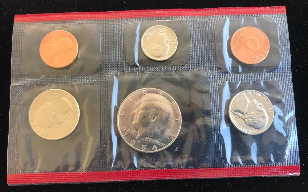 THREE 1984 UNCIRCULATED P & D MINT SETS ~ FIVE-COIN SETS EACH MINT ~US MINT PACK