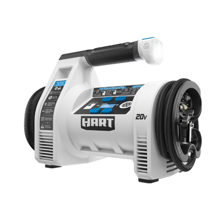 Hart HPIF50 20-Volt Cordless Dual Function Digital Inflator, Battery Not Include