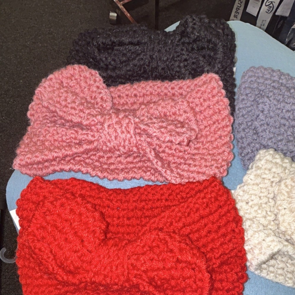 Handmade Crochet Knit Bow Headbands Bow Design Multiple Colors Assorted Stylish