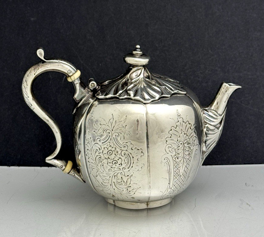Rare William Adams New York Coin Silver Bachelor Teapot c1840