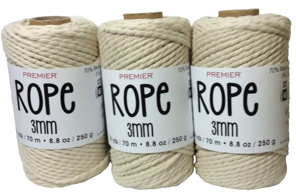 Premier Yarn Rope 3 Spools 3mm “Natural”