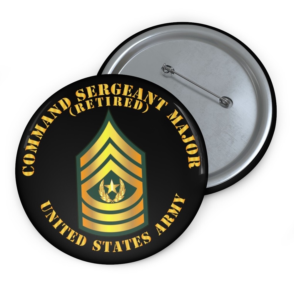 Pin Buttons - Command Sergeant Major - CSM - Retired
