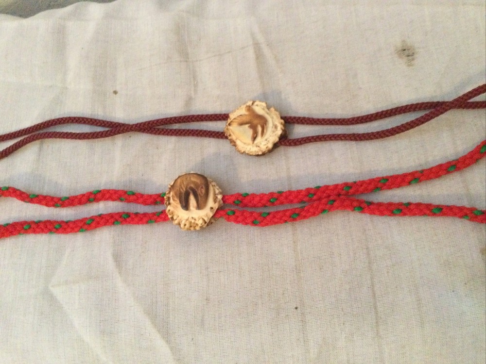 2 Deer Antler Bolo Ties