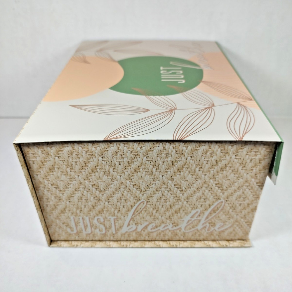 Just Breathe Modern Coastal Gift Organization Storage Box Hook & Loop Closure
