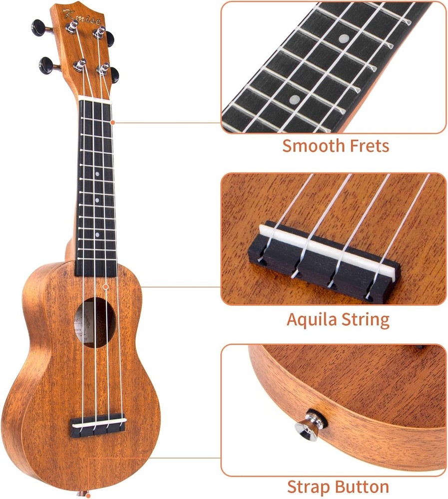 Mini Ukulele 17" Mahogany Nylon Strings Lightweight