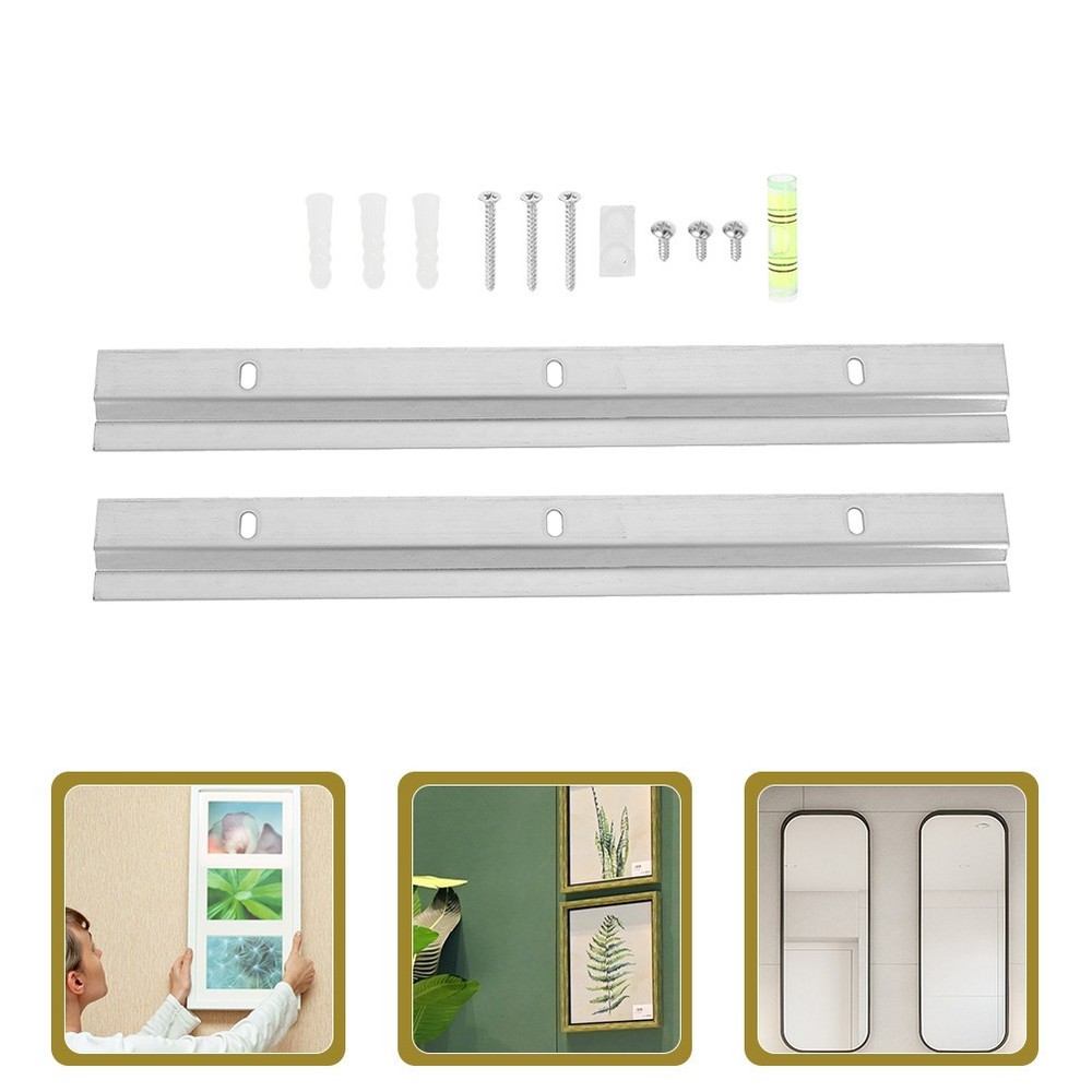2 Sets Photo Frame Hardware Picture Wall Mounting Interlocking Brackets