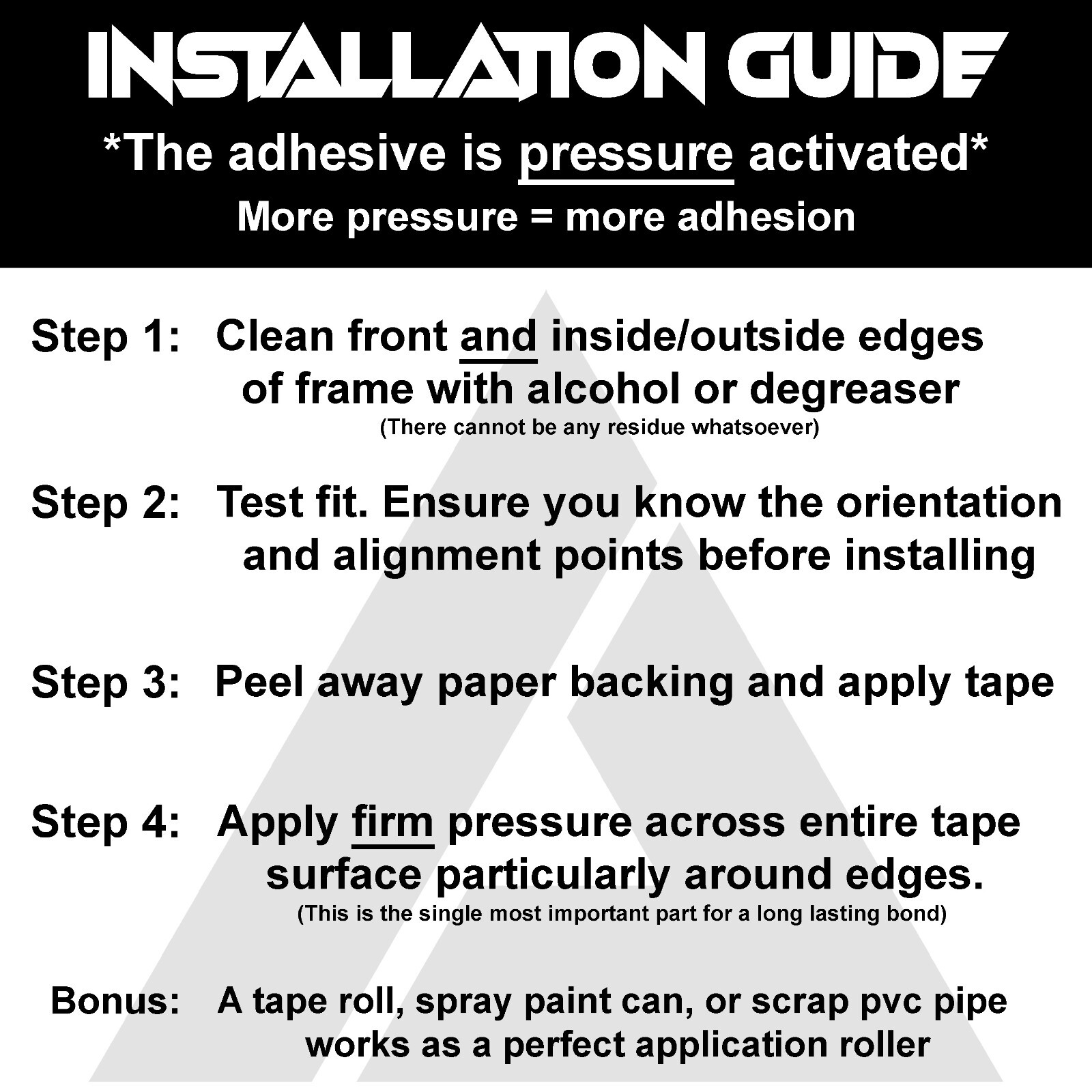 2005 - 2025 Honda CRF150R Rubberized Grip Tape Frame Guard Protector (2 Pairs)