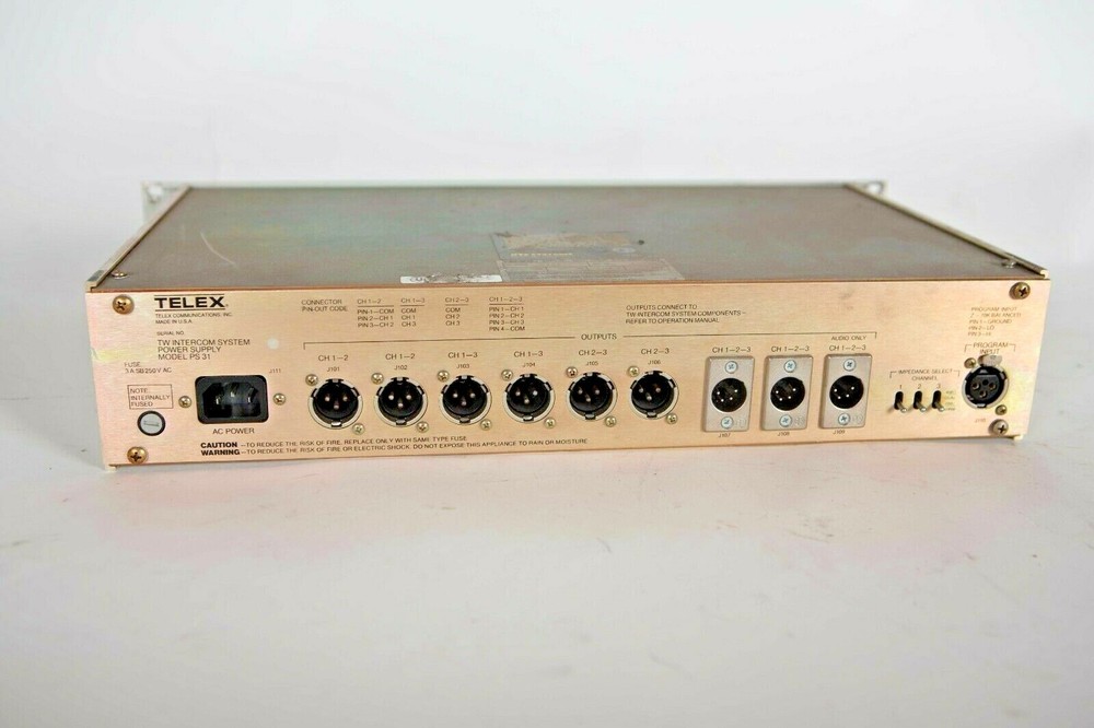 Telex RTS Systems TW Intercom System Power Supply Model PS 31