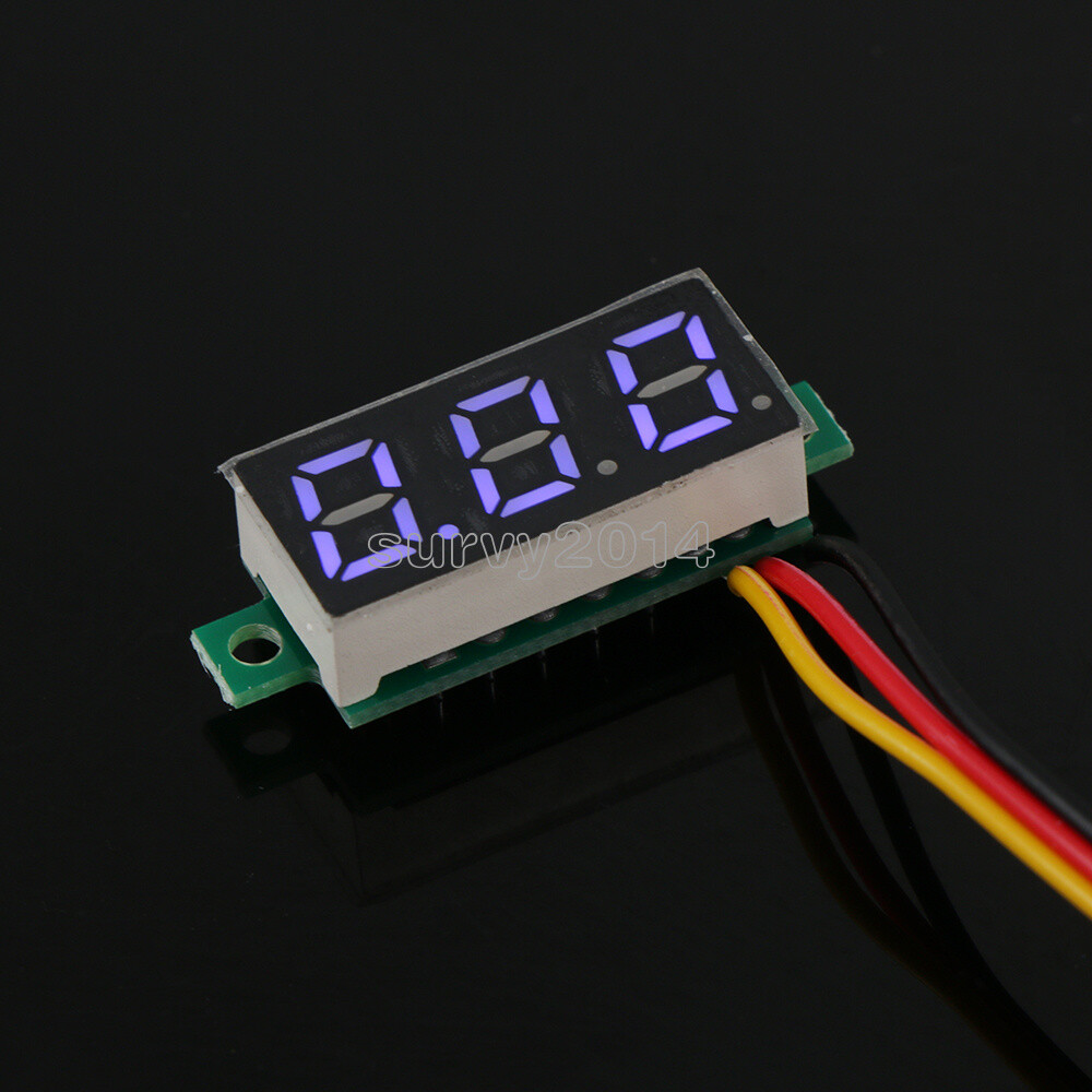 0.28" 3 Wire LED DC 0-100V Voltmeter Digital Display Voltage VOLT METER 12V 24V