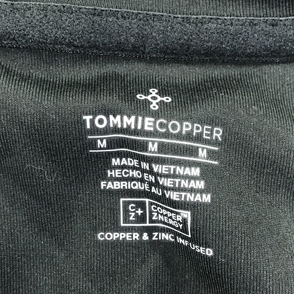 Tommie Copper Womens Back Support Compression Shirt Medium Black Zip Front Top
