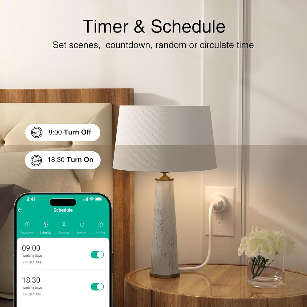 Plug, Wifi Smart Plugs Work with Alexa and Google Home, Smart Outlet Timer with