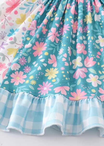 NEW Boutique Girls Floral Sleeveless Ruffle Dress