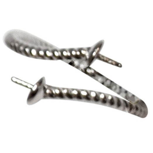 Twisted 925 Sterling Silver Spiral Adjustable Ring Setting for 2 Pearls